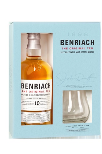 WHISKY BENRIACH 10A COFFRET 1 VERRE 43% 70CL